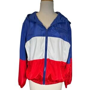 Brandy Melville Colorblock Windbreaker Retro 90s Y2K Lightweight One Size Blue